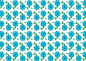 Traditional blue floral seamless pattern. Textile design. White background.