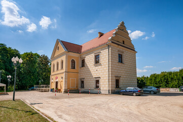 The Mecinski Palace, now a district cultural center, houses the Regional Museum, Dzialoszyn, Lodz Voivodeship, Poland