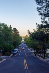 Fototapeta premium Road stretches in the city, Flagstaff, Arizona