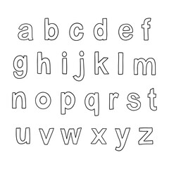 alphabets hand drawn lowercase letter