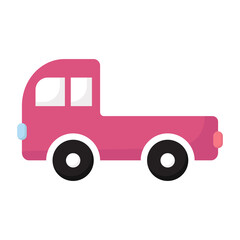 Fototapeta premium Pickup truck flat icon.