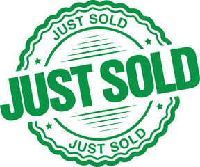 Just Sold. Vector Green Stamp.