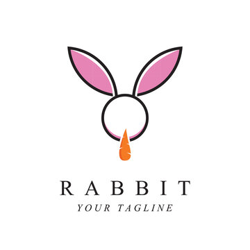 set of creative rabbit with slogan template icon image