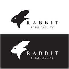 set of creative rabbit with slogan template icon image