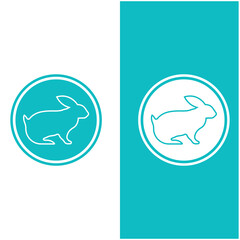set of creative rabbit with slogan template icon image
