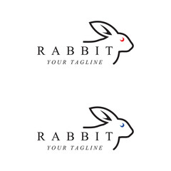 set of creative rabbit with slogan template icon image