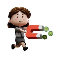 3d cartoon character businesswoman