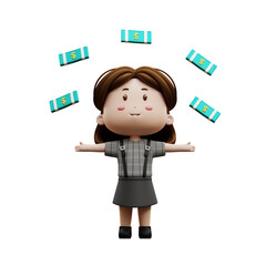 3d cartoon character businesswoman