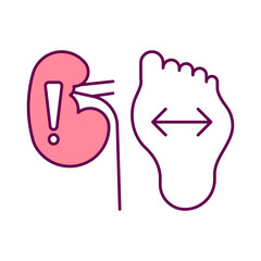 kidney problem, Symptoms, edema, color editable icons for web design