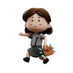 3d cartoon character businesswoman