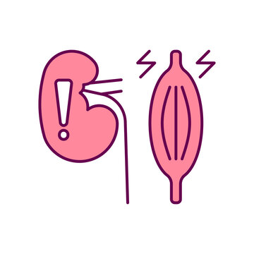 kidney problem, Symptoms, muscular pain, color editable icons for web design