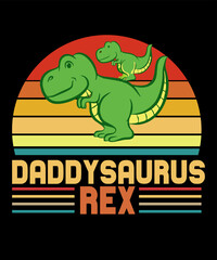 Daddy saurus rexis a vector design for printing on various surfaces like t shirt, mug etc. 