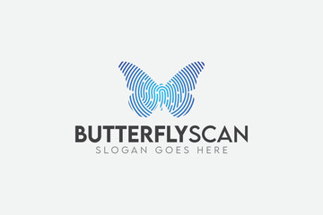 Butterfly Scan Logo, Technology Logo Vector EPS