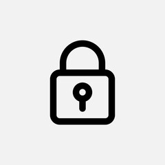 Padlock icon in line style about user interface, use for website mobile app presentation