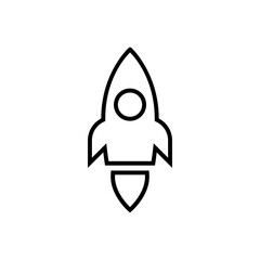 Rocket line icon isolated on white background