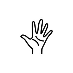 Hand line icon isolated on white background