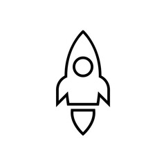 Rocket line icon isolated on white background