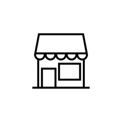 Shopping store line icon isolated on white background