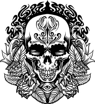 Calavera Muertos Mexican Sugar skull illustration Vector illustrations for your work Logo, mascot merchandise t-shirt, stickers and Label designs, poster, greeting cards advertising business company