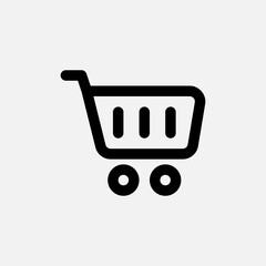 Shopping cart icon in line style about user interface, use for website mobile app presentation