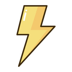 Thunder energy cartoon icon.