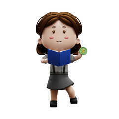 3d cartoon character businesswoman