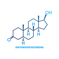 Dihydrotestosterone DHT, androstanolone, stanolone hormone molecule. Skeletal formula. Vector stock illustration