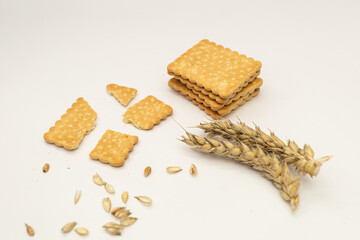 Galette cookies on a white background