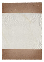 Old rough paper texture with rustic canvas textile fabric background isolated