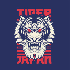 Tiger anger. Vector illustration of a tiger head.