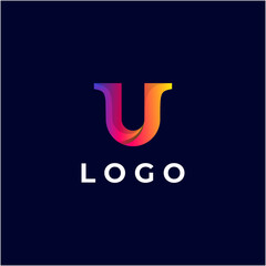 U letter logo gradient color