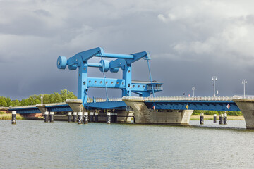 View of the Peene Bridge connecting Usedom Island with Wolgast