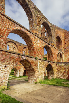Inside the ruins of the Trade Building of the Doberan Minster near Rostock