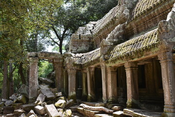 Ta Prohm Exterior Colonnade Ruins, Siem Reap, Cambodia