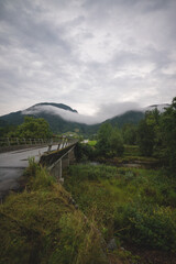 Fototapeta premium Bridge over the river, Os, Bjørnafjorden