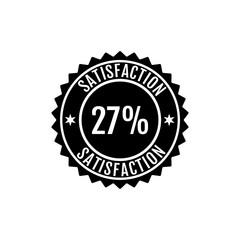 Fototapeta na wymiar 27% Satisfaction Sign Vector transparent background