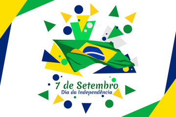 Translate: September 7, Independence Day. Independence of Brazil vector illustration. Suitable for greeting card, poster and banner.