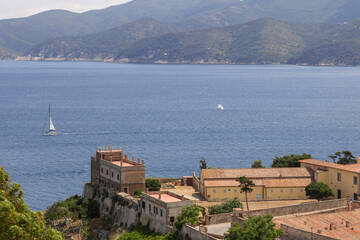 Napoleon residence rises above a panoramic point between Forte Stella and Forte Falcone. Portoferraio, Province of Livorno, Island of Elba, Italy