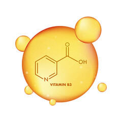 Vitamin b3 formula. Vector isolated illustration. Design element