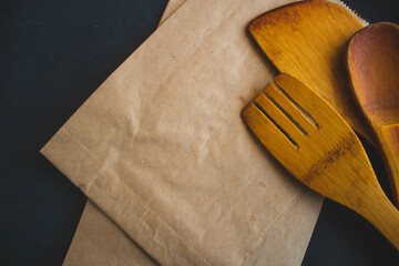 wooden kitchen utensils