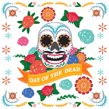 Day of the dead with calaca skull
