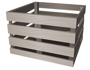3D Wooden Crate Isolated