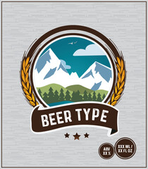 Craft Beer Label Mountain Theme