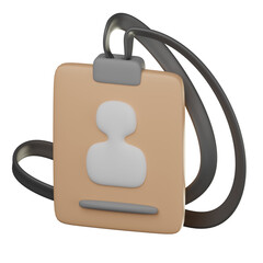 3D Lanyard ID Card Illustration