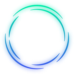 glow gradient split round frame
