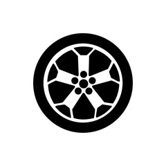 Sports Car Tires Icon Or Racing Car Tires Icon Vector Silhouette For Apps And Websites. Best racing car tire icon design, suitable for sports car tire icon in all kinds of media.