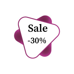 Vector illustration. Sale discount -30%, Promotion, Black Friday. Illustration for shop, supermarket, business