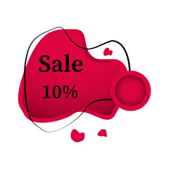 Vector illustration. Sale discount -10%, Promotion, Black Friday. Illustration for shop, supermarket, business