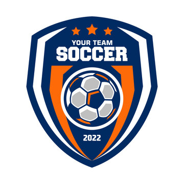 soccer Logo or football logo club sign Badge. Football logo with shield background vector design
