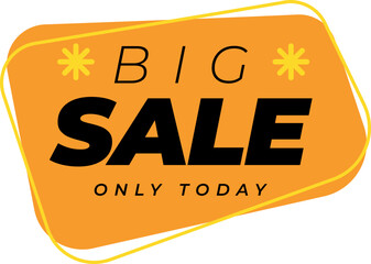 Big sale banner label yellow